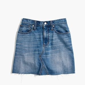 Madewell Rigid Denim A-Line Mini Skirt in Lakeline